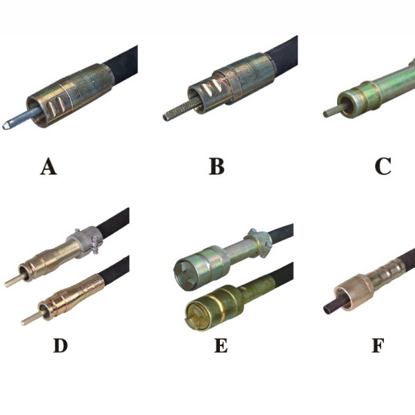 Joint for Concrete vibrator poker or shaft for light construction machinery spar